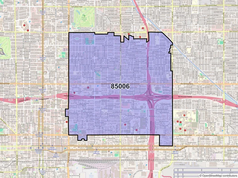 Map of ZIP Code 85006 — Phoenix, AZ