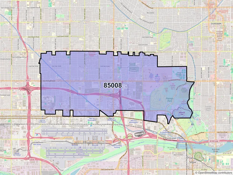 Map of ZIP Code 85008 — Phoenix, AZ