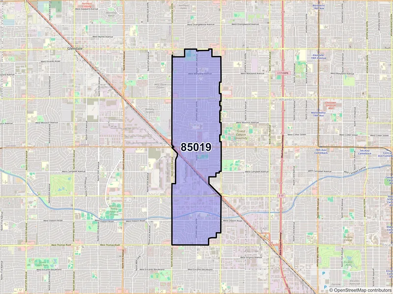 Map of ZIP Code 85019 — Phoenix, AZ