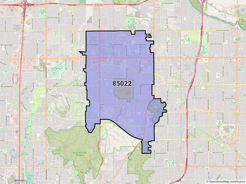Map of ZIP Code 85022 — Phoenix, AZ