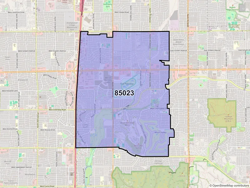 Map of ZIP Code 85023 — Phoenix, AZ
