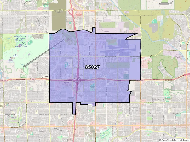 Map of ZIP Code 85027 — Phoenix, AZ