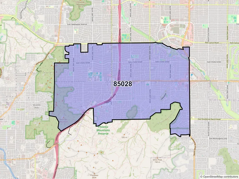 Map of ZIP Code 85028 — Phoenix, AZ