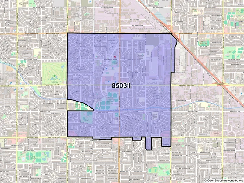 Map of ZIP Code 85031 — Phoenix, AZ