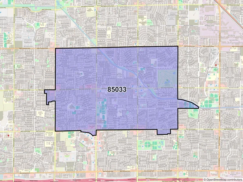 Map of ZIP Code 85033 — Phoenix, AZ