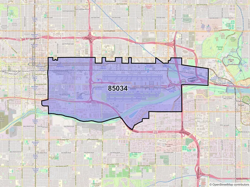 Map of ZIP Code 85034 — Phoenix, AZ