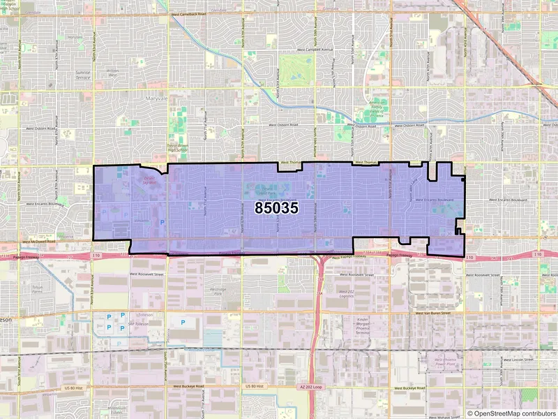 Map of ZIP Code 85035 — Phoenix, AZ