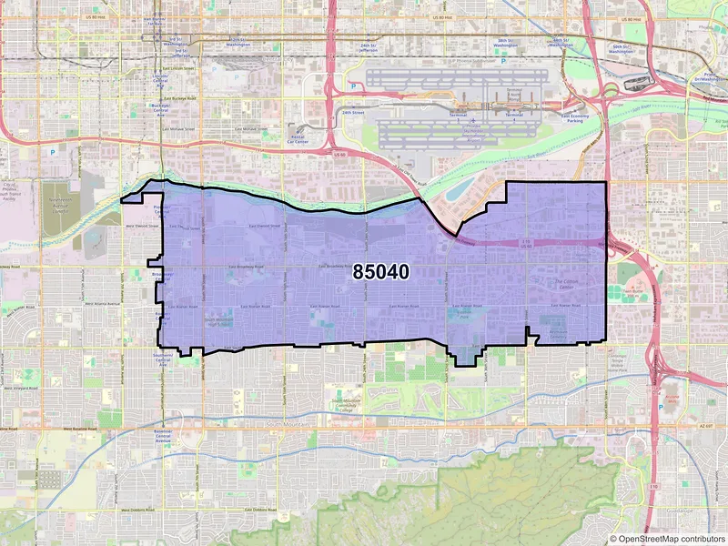 Map of ZIP Code 85040 — Phoenix, AZ