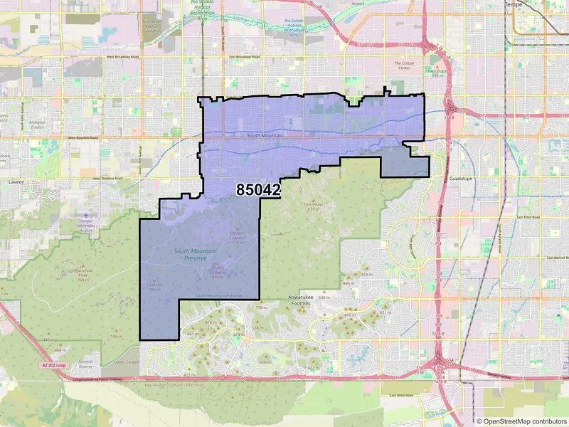 Map of ZIP Code 85042 — Phoenix, AZ