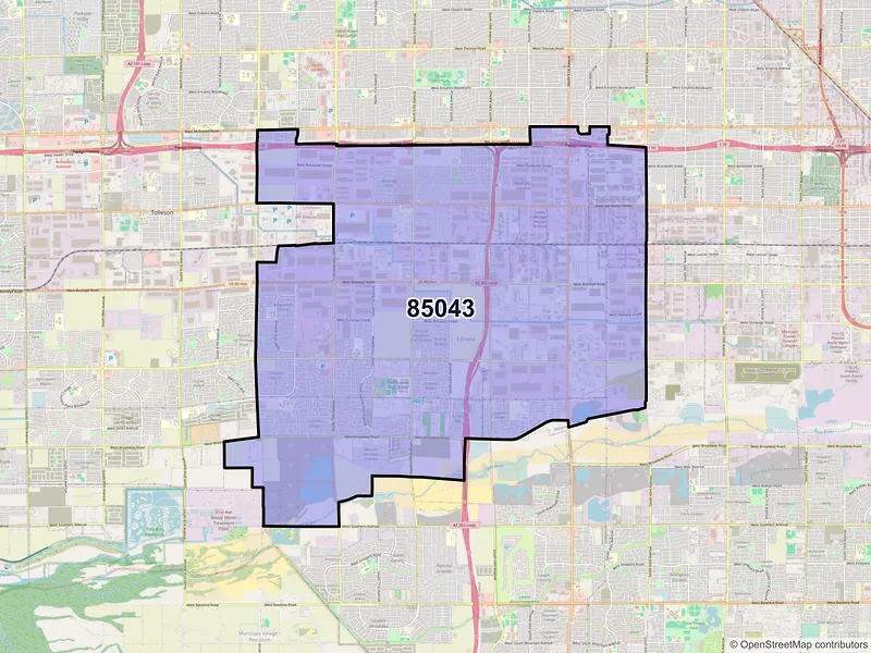 Map of ZIP Code 85043 — Phoenix, AZ