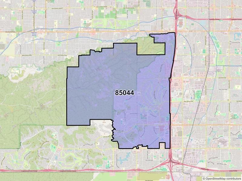 Map of ZIP Code 85044 — Phoenix, AZ
