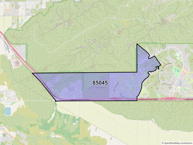 Map of ZIP Code 85045 — Phoenix, AZ
