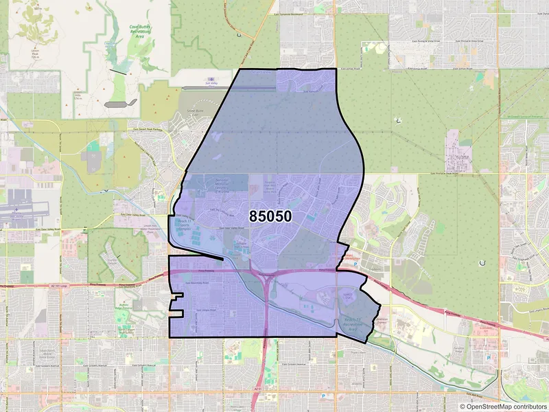 Map of ZIP Code 85050 — Phoenix, AZ