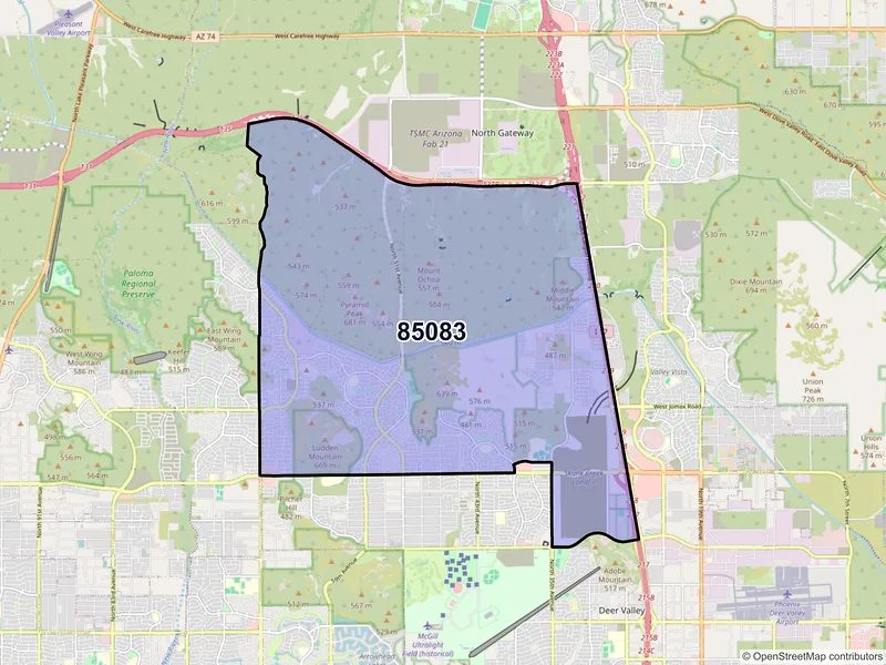 Map of ZIP Code 85083 — Phoenix, AZ