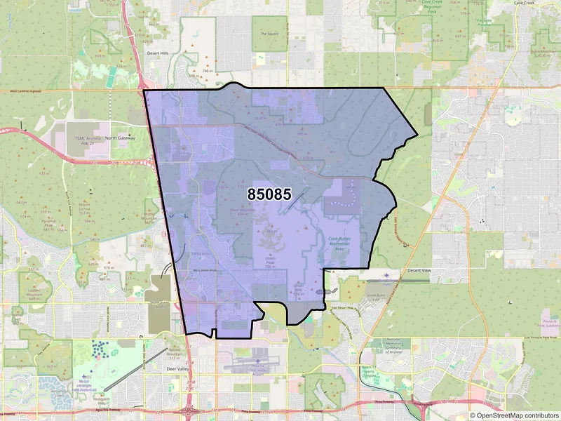 Map of ZIP Code 85085 — Phoenix, AZ