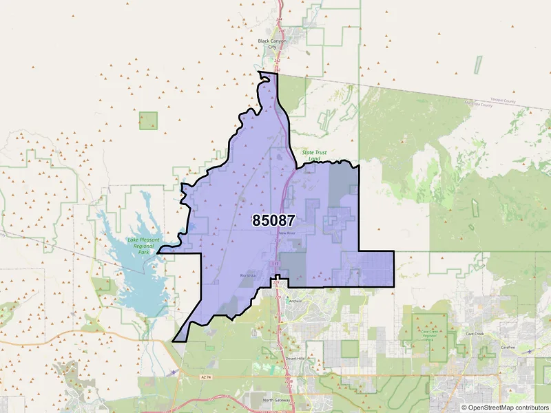 Map of New River, Arizona and ZIP codes