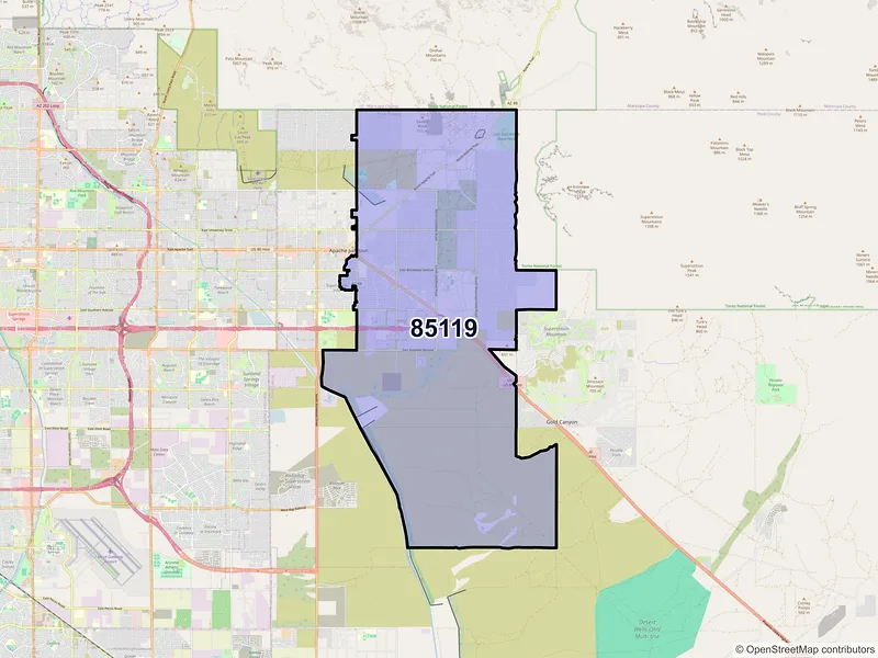 Map of ZIP Code 85119 — Apache Junction, AZ