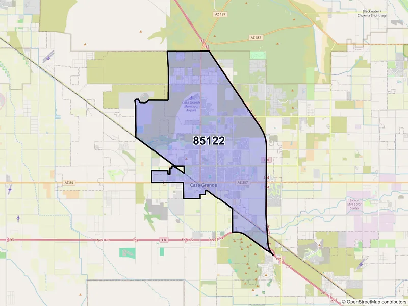 Map of ZIP Code 85122 — Casa Grande, AZ
