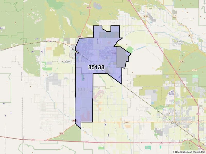 Map of ZIP Code 85138 — Maricopa, AZ