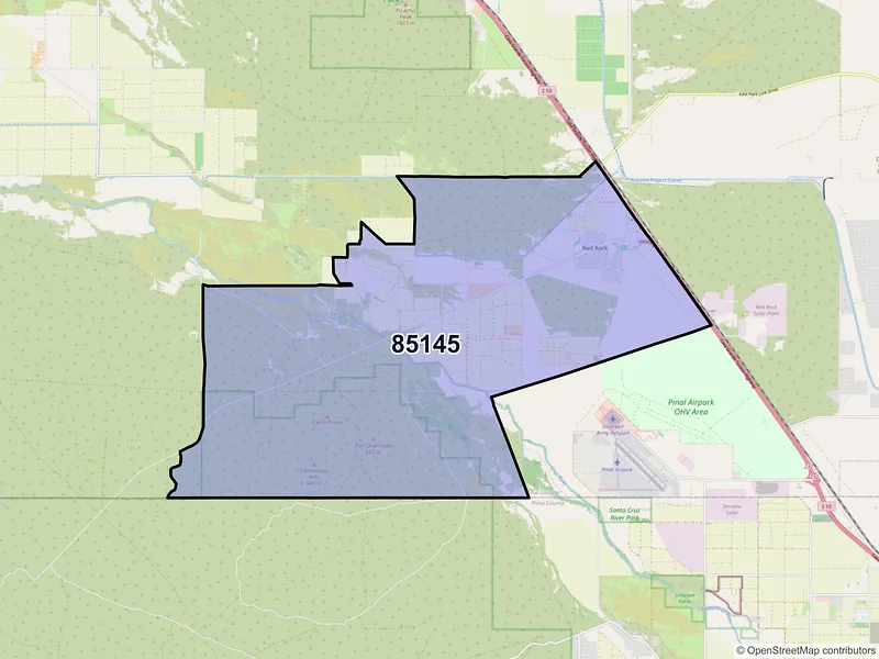 Map of Red Rock, Arizona and ZIP codes