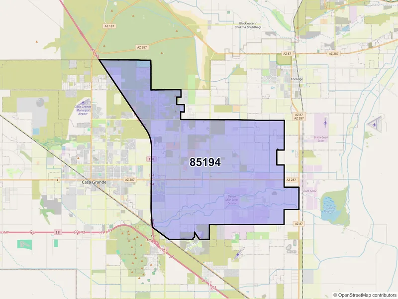 Map of ZIP Code 85194 — Casa Grande, AZ