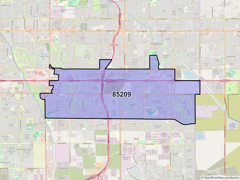 Map of ZIP Code 85209 — Mesa, AZ