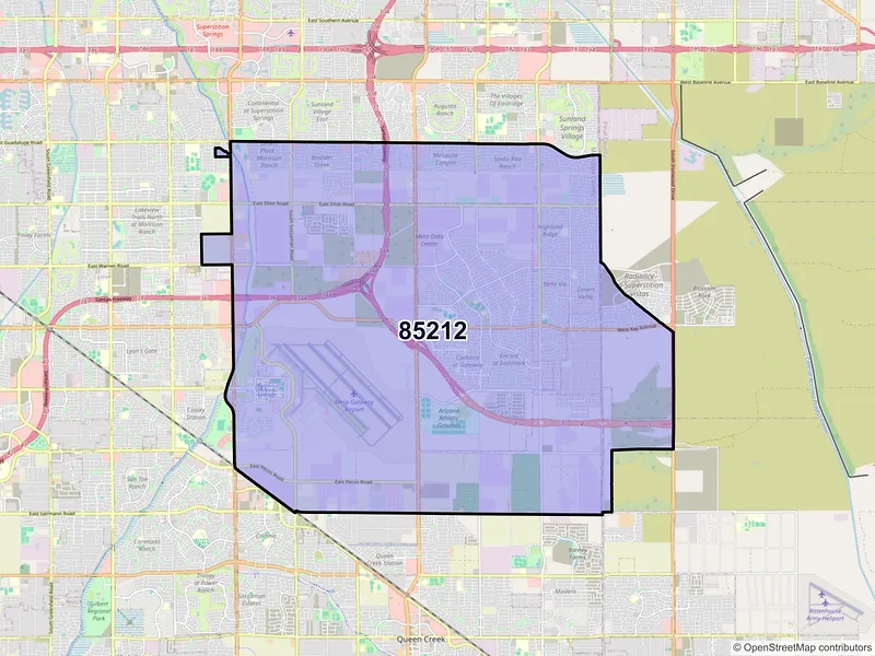 Map of ZIP Code 85212 — Mesa, AZ