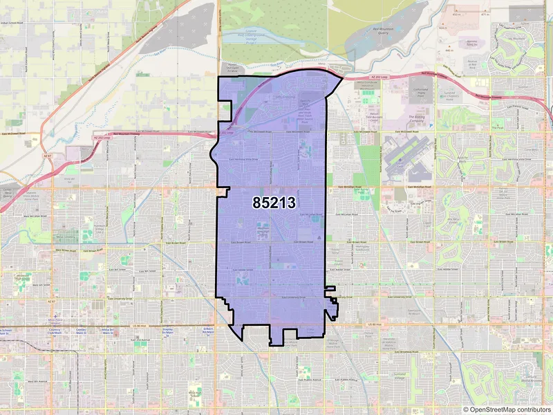 Map of ZIP Code 85213 — Mesa, AZ