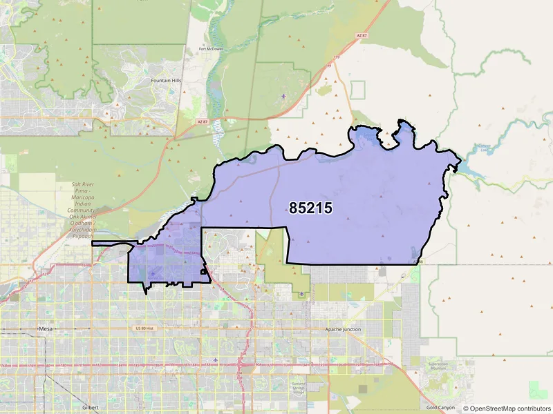 Map of ZIP Code 85215 — Mesa, AZ