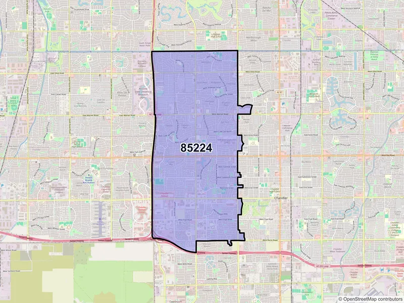 Map of ZIP Code 85224 — Chandler, AZ
