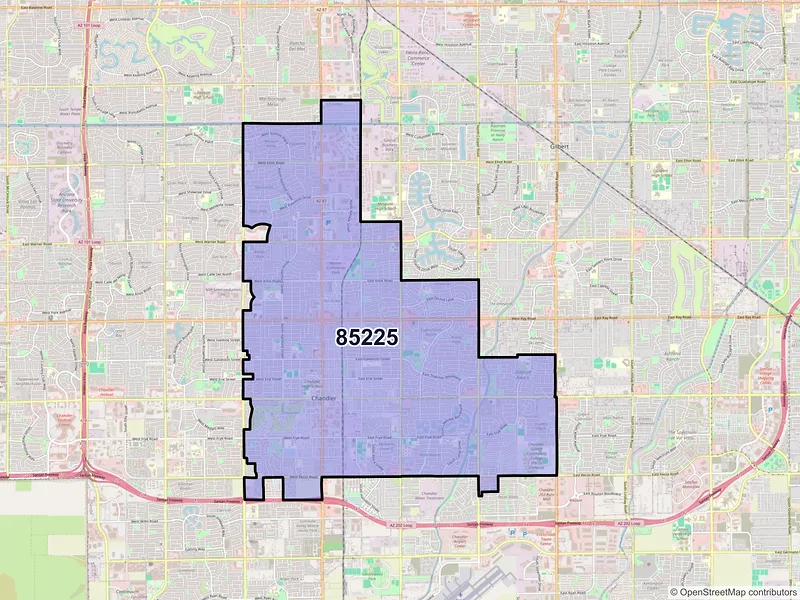 Map of ZIP Code 85225 — Chandler, AZ
