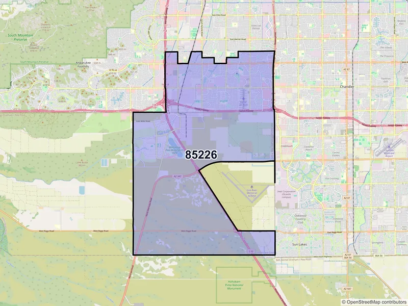 Map of ZIP Code 85226 — Chandler, AZ