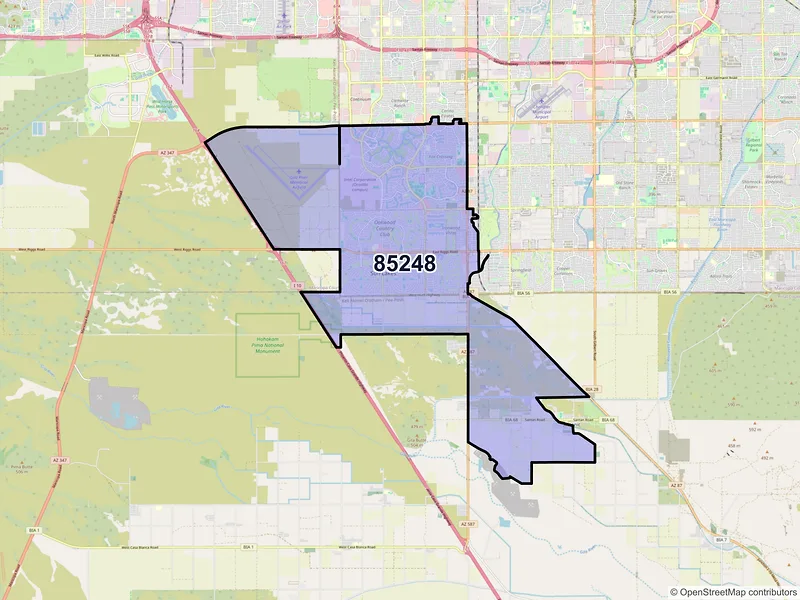 Map of ZIP Code 85248 — Chandler, AZ