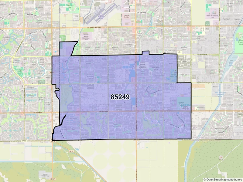 Map of ZIP Code 85249 — Chandler, AZ