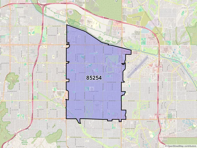 Map of ZIP Code 85254 — Scottsdale, AZ
