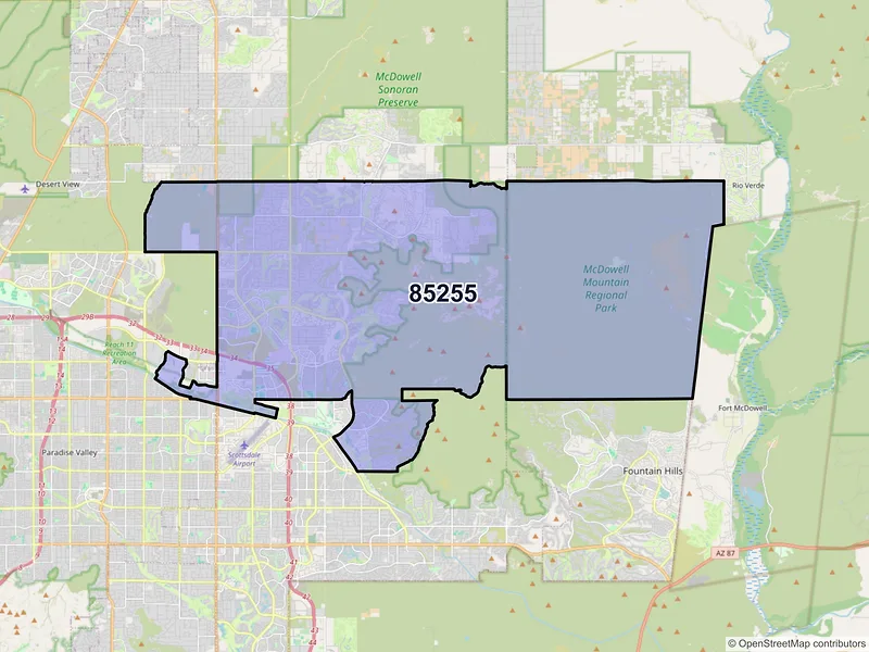 Map of ZIP Code 85255 — Scottsdale, AZ