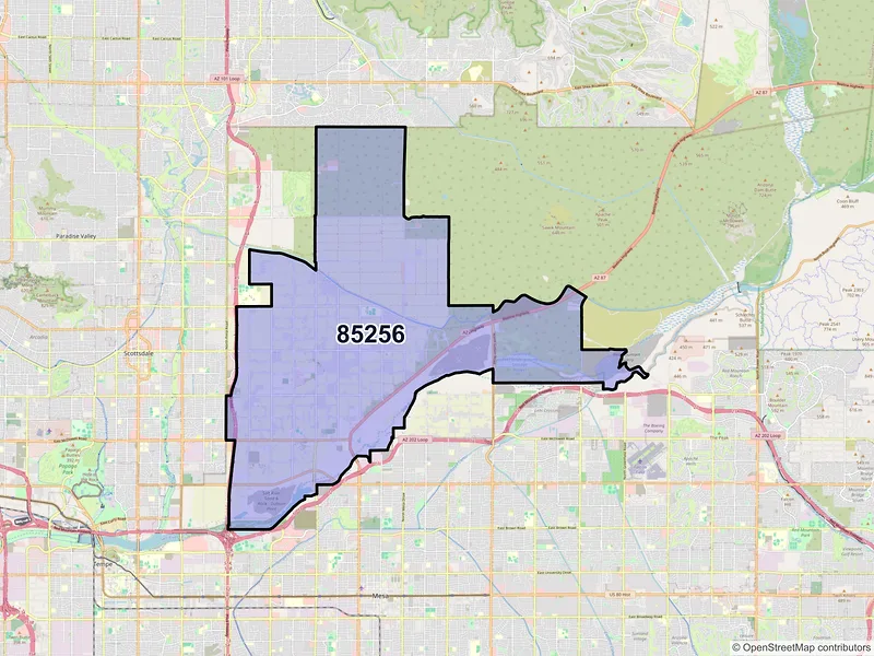 Map of ZIP Code 85256 — Scottsdale, AZ