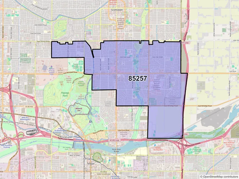 Map of ZIP Code 85257 — Scottsdale, AZ