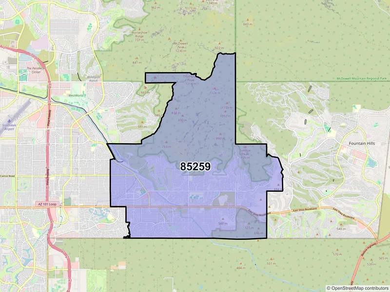 Map of ZIP Code 85259 — Scottsdale, AZ