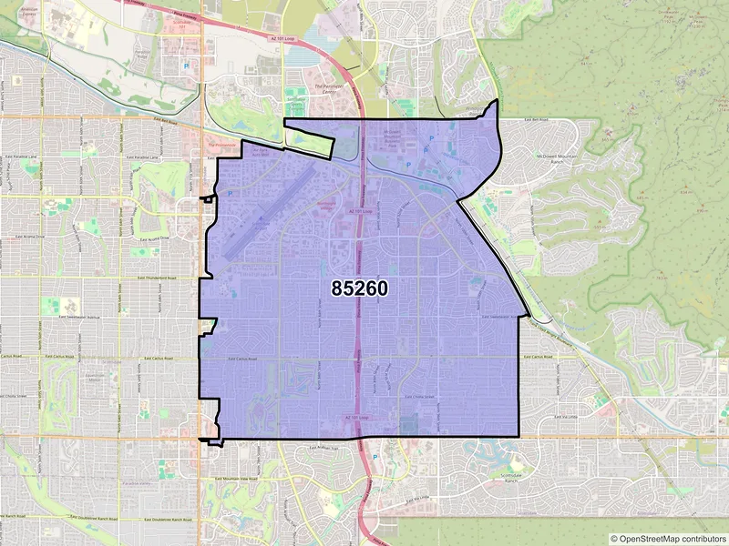 Map of ZIP Code 85260 — Scottsdale, AZ