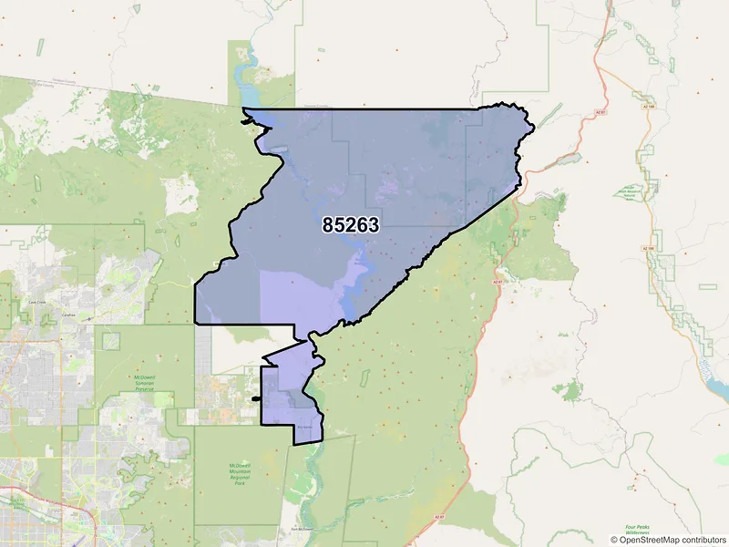 Map of Rio Verde, Arizona and ZIP codes
