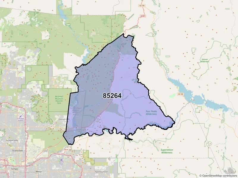 Map of Fort Mcdowell, Arizona and ZIP codes