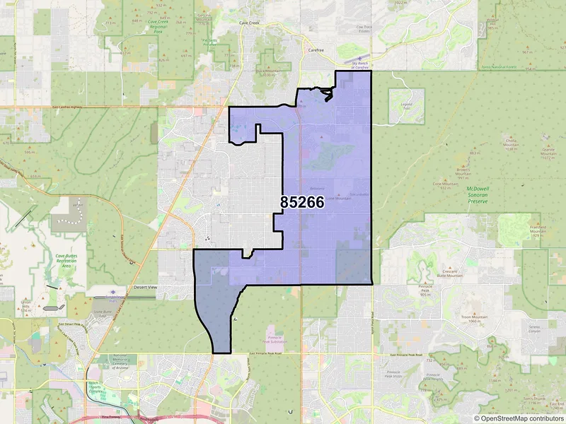 Map of ZIP Code 85266 — Scottsdale, AZ