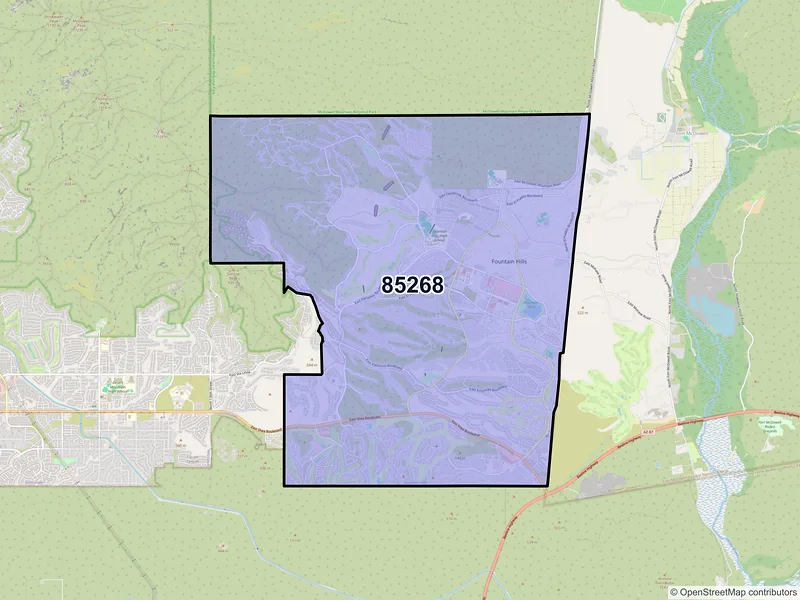 Map of ZIP Code 85268 — Fountain Hills, AZ
