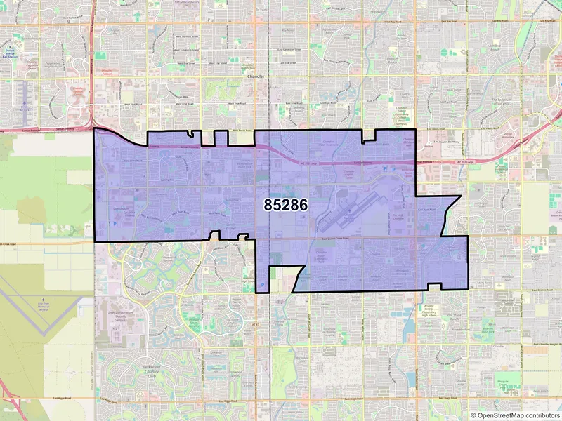 Map of ZIP Code 85286 — Chandler, AZ