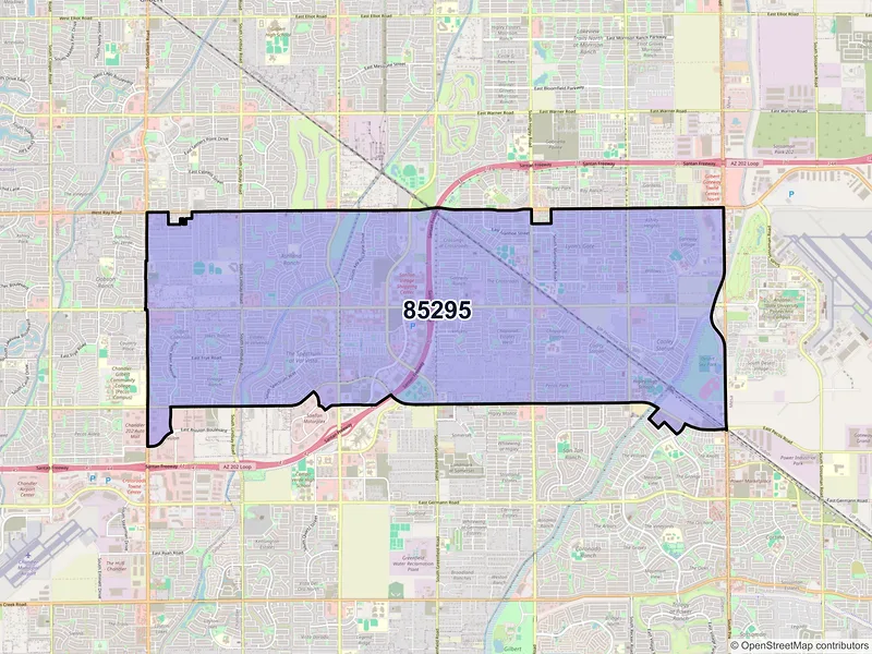 Map of ZIP Code 85295 — Gilbert, AZ