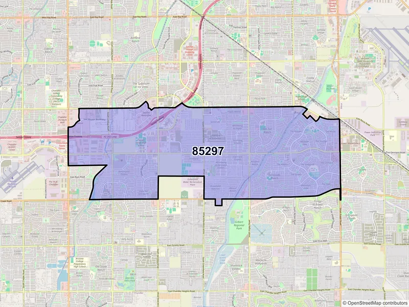 Map of ZIP Code 85297 — Gilbert, AZ