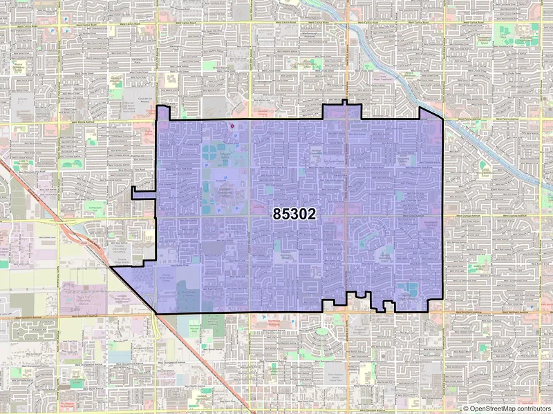 Map of ZIP Code 85302 — Glendale, AZ