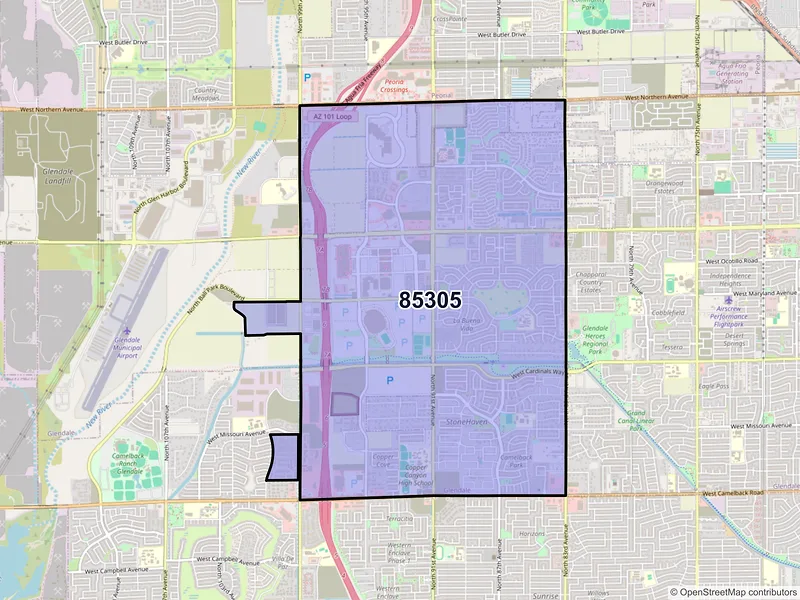 Map of ZIP Code 85305 — Glendale, AZ