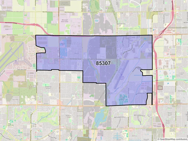 Map of ZIP Code 85307 — Glendale, AZ